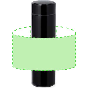 A drink bottle in sleek black, featuring a simple design and a branded logo. Perfect for keeping beverages insulated.