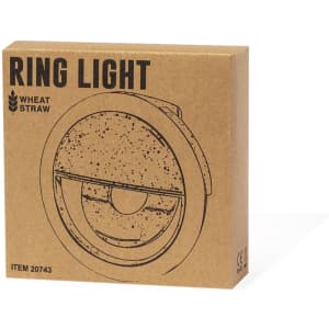 A box featuring a ring light design, presented in a natural brown wheat straw finish. It has a branding logo.