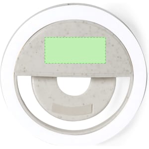 A round, white Traxo Ring Light featuring a circular design with a central opening and a textured surface.