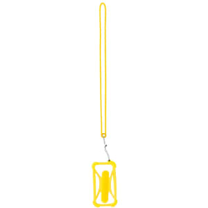 A yellow Kesey Holder Lanyard with a durable strap and a clip attachment. It features a simple design ideal for events.