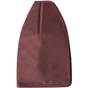 A drink bottle cooler in a deep burgundy colour, featuring a sleek, streamlined design and a branding logo.