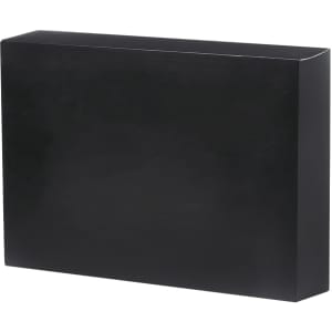 A sleek black box featuring a smooth surface, suitable for storing a cocktail set. Contains branding on the side.