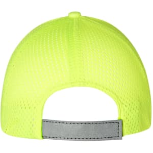 A vibrant neon yellow cap with a mesh back and an adjustable strap. Features a logo on the side.