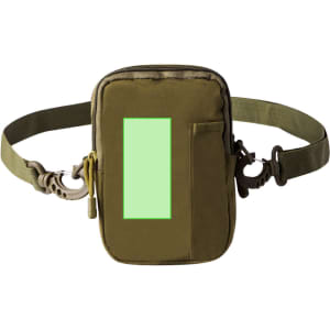 A green and khaki Gertler shoulder bag featuring a zippered main compartment and an adjustable strap.