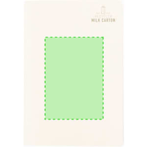 Agnila Notebook featuring a white cover with a green rectangular design and a branding logo at the top.