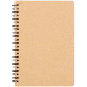 A spiral-bound Kenta Notebook with a plain brown cover, featuring a black spiral binding.