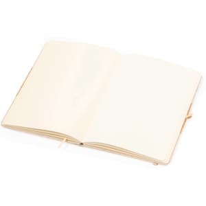 An open notepad with cream-coloured pages and a ribbon bookmark, showcasing a simple, minimalist design.