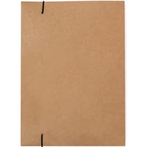 A brown folder with a string closure, designed for storing seeds. It has a simple, unmarked appearance.