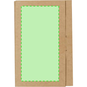 A brown kraft paper seed packet with a green border outline, featuring a blank area for customisation.