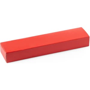 A red rectangular box suitable for packaging a set of metal pens, featuring a plain design and no visible branding.