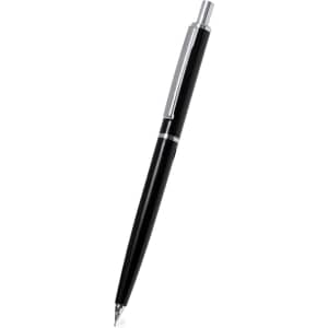 A black mechanical pencil with a chrome clip and detailing, featuring a sleek design.