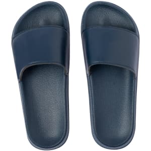 Navy blue Kanger Flip Flops with a simple design and a glossy finish. Features a logo on one side.