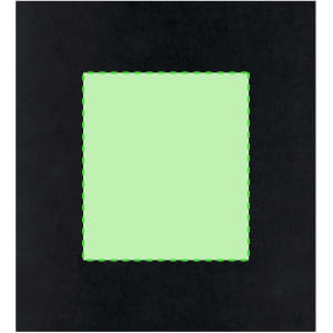 A black-framed product featuring a square centre in a soft green hue, ideal for display or presentation.