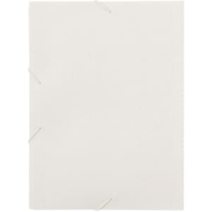A plain white folder with metal clips along the spine, designed for office and business use.