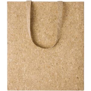 A beige tote bag made from textured material with two shoulder straps. The bag features a simple, minimalist design.