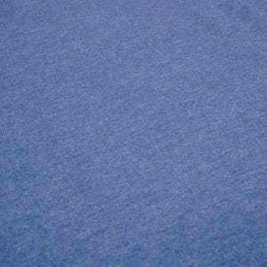 A blue adult T-shirt with a soft, textured fabric. The shirt features a logo on the front.
