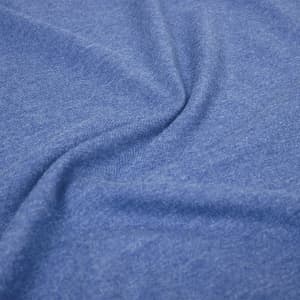 A close-up view of a soft, blue fabric, featuring a smooth and slightly textured surface.