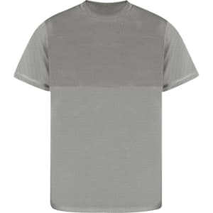 A grey Tecnic Ulken Adult T-Shirt with a textured design, featuring a logo on it. Ideal for casual wear.
