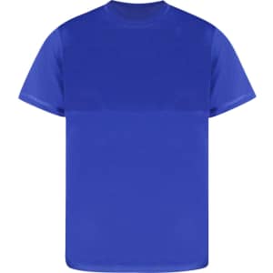 A blue Tecnic Ulken adult T-shirt made of mesh fabric, featuring a logo on the chest area.