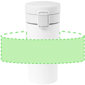 A drink bottle in white, featuring a secure flip-top lid and a compact design, suitable for thermos use.