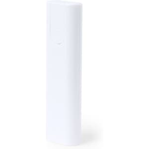 A white charging cable set with a compact design, featuring a smooth finish and a branding logo.