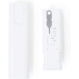 A Tich Charging Cable Set in white, featuring multiple cable connectors and a small tool for organisation.