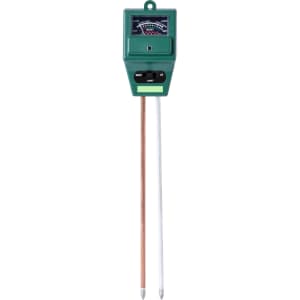 A green Pyrom Combitester with two metal probes and an analogue display for measuring various outdoor conditions.
