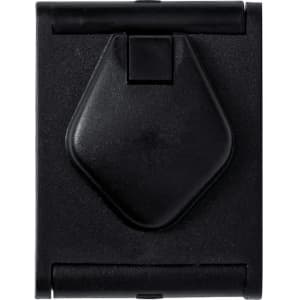 A black 8X magnifier with a compact design, featuring a diamond-shaped lens housing and a hinge mechanism.