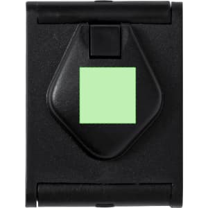 A black 8X magnifier with a green viewing area, featuring a simple design. It includes a logo on the surface.