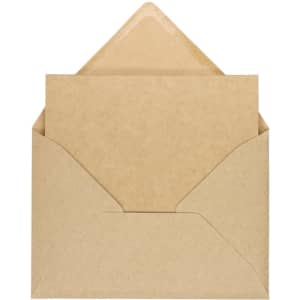 A brown envelope with a matching inner envelope, both made from kraft paper. Suitable for various uses.