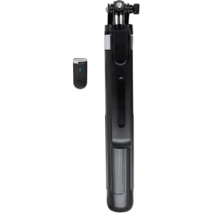 A black automatic tracking holder with a compact remote, designed for smartphones. Features a sleek and modern design.
