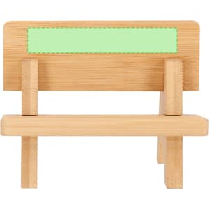 A bamboo phone stand with a green accent at the top, featuring a simple design and sturdy base.