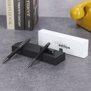A set of two metal pens in a black box, alongside a white box labelled "LIMITED edition."