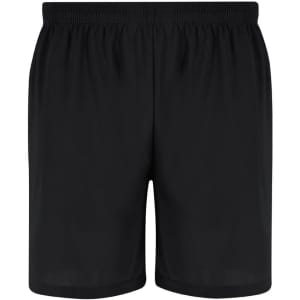 Black kids' shorts with an elastic waistband, featuring a simple design and no visible logos.