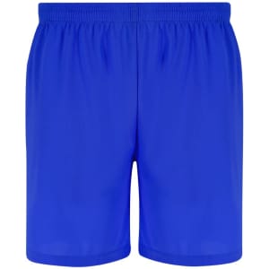 Bright blue children's shorts with an elastic waistband and no visible branding. Suitable for active wear.