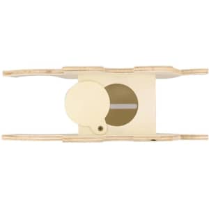 A light beige wooden money box with a coin slot and a removable lid for easy access. Features a simple design.