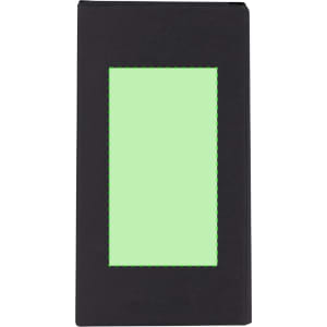 A black folder with a green insert in the centre, featuring a logo on the front.