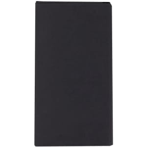 A black notebook with a sleek design, featuring a smooth cover and a minimalist appearance.
