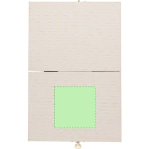 A white Lidner Pencil Case with a textured surface, featuring a square cut-out and metallic clasp. It has a logo.