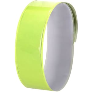 A luminous yellow bracelet with a sleek, smooth design, featuring a simple circular shape and a glossy finish.