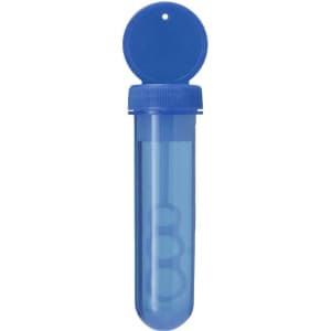 A blue drink bottle with a clear body and a matching screw-on cap, featuring a logo on the side.