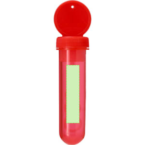 A red plastic drink bottle with a screw-on lid and a transparent body featuring a rectangular opening.