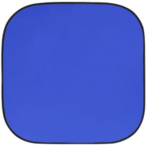 A blue sunshade with a black border, suitable for leisure and outdoor use. Features branding.