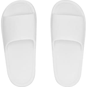 White Ridel Flip Flops featuring a simple design and a logo on the side.