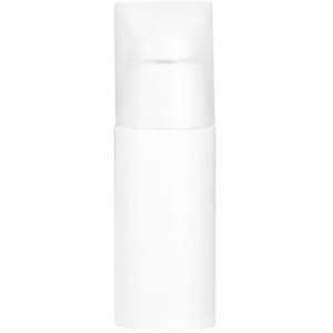 A white spray bottle with a smooth, cylindrical shape and a push-down nozzle. It has a simple design and no visible branding.