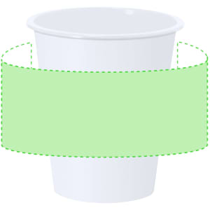 A drink bottle featuring a plain white plastic cup, without any visible branding, displaying a blank green label.