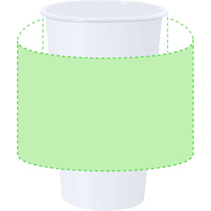 A white plastic cup featuring a hollow design and a branding area for customisation.