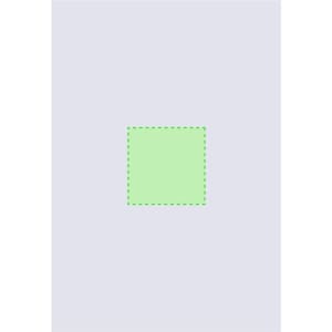 A simple green plaque with a dashed outline on a light grey background, featuring no text or logos.