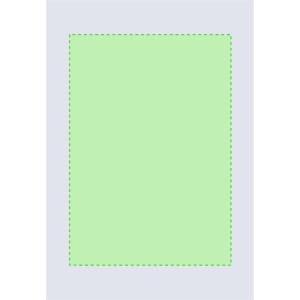 A square plaque with a light green surface, featuring a dashed outline, set against a grey background.