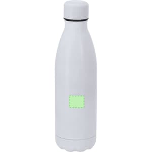 A drink bottle in a sleek white design with a screw-on lid and a small logo area.